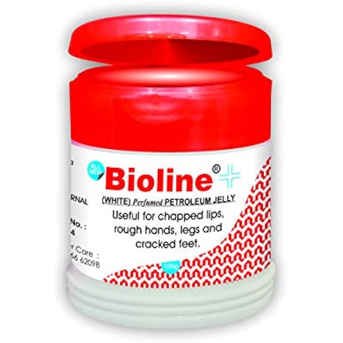 Bioline WHITE PERFUMED PETROLEUM JELLY FOR CHAPPED LIPS, ROUGH HANDS, LEGS & CRACKED FEET | MOISTURIZING & SOOTHING CREAM | 100 G EACH - PACK OF 2 - Image 2